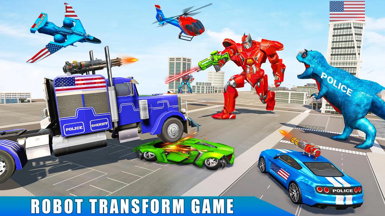 Police Truck Robot Game – Dino