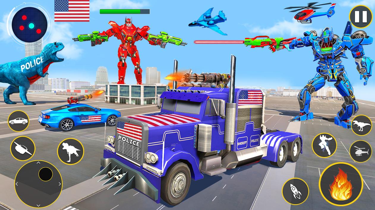 Police Truck Robot Game – Dino