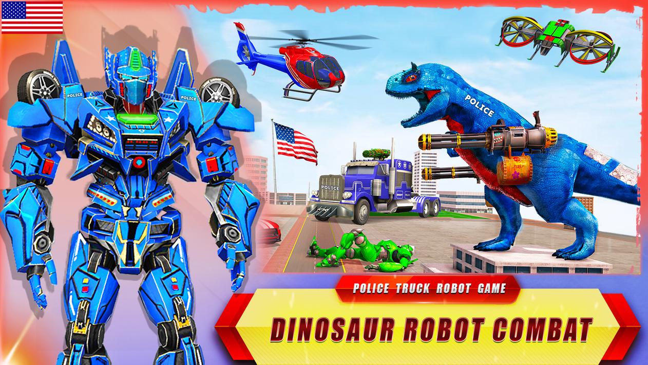 Police Truck Robot Game – Dino