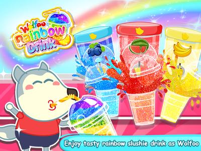 Wolfoo Makes Rainbow Slushy