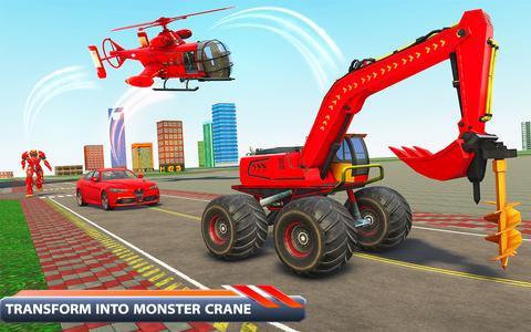 Monster Crane robot Car Games