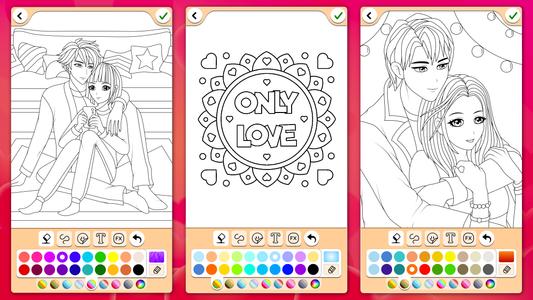 Valentines love coloring book