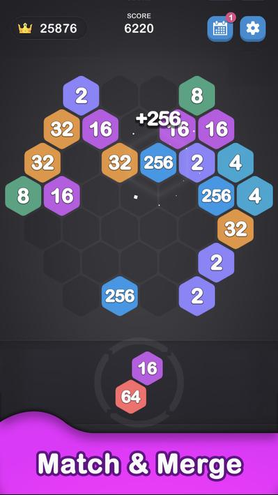 2048 Hexagon-Number Merge Game