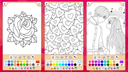 Valentines love coloring book