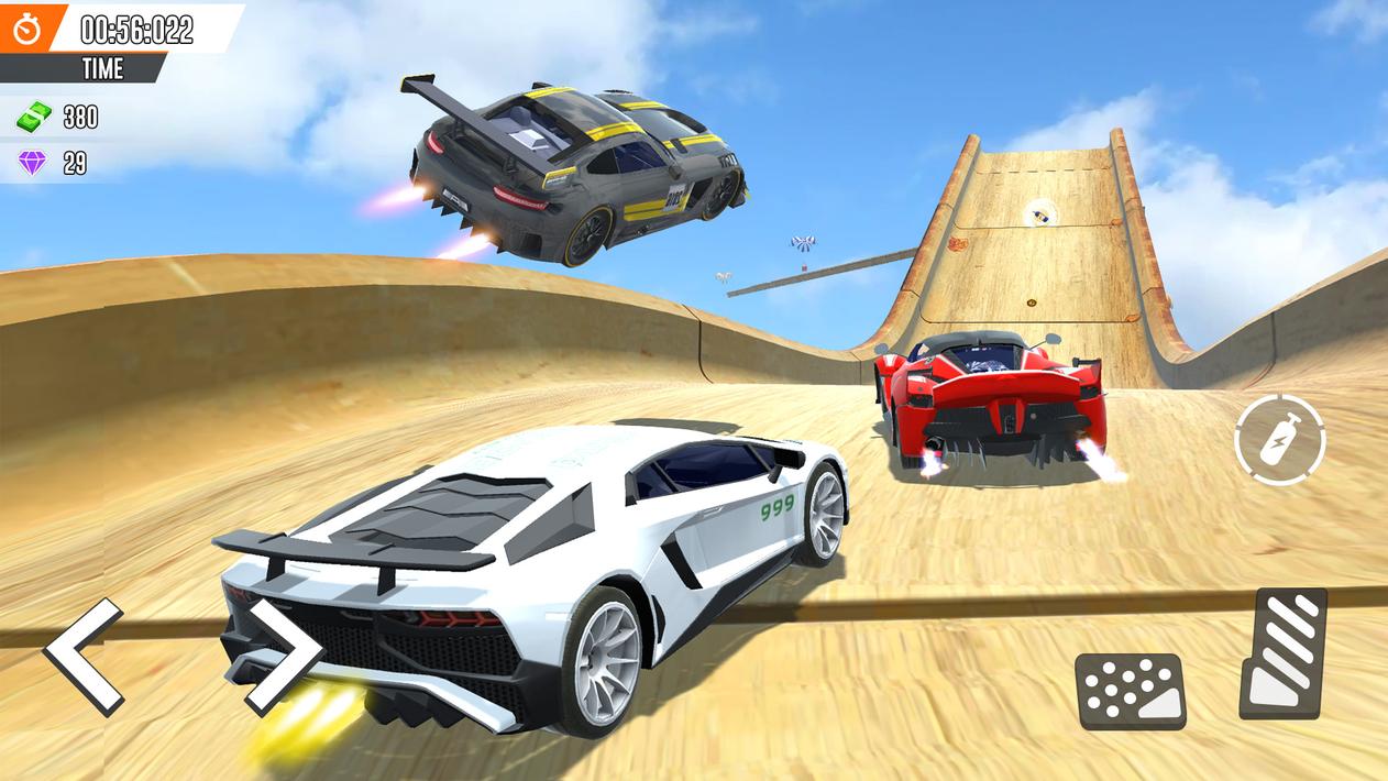 Super Hero Mega ramp Car Stunt