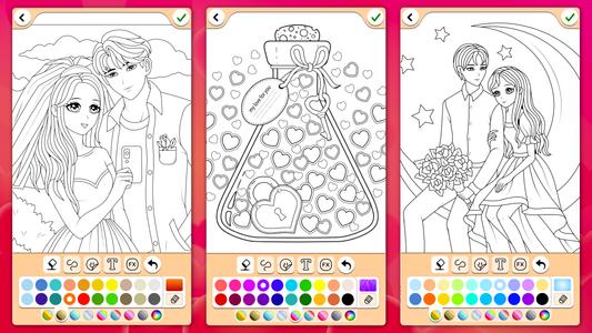 Valentines love coloring book