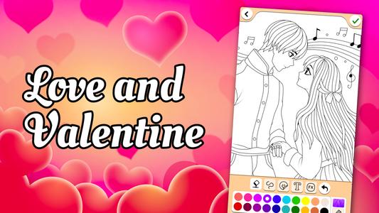 Valentines love coloring book