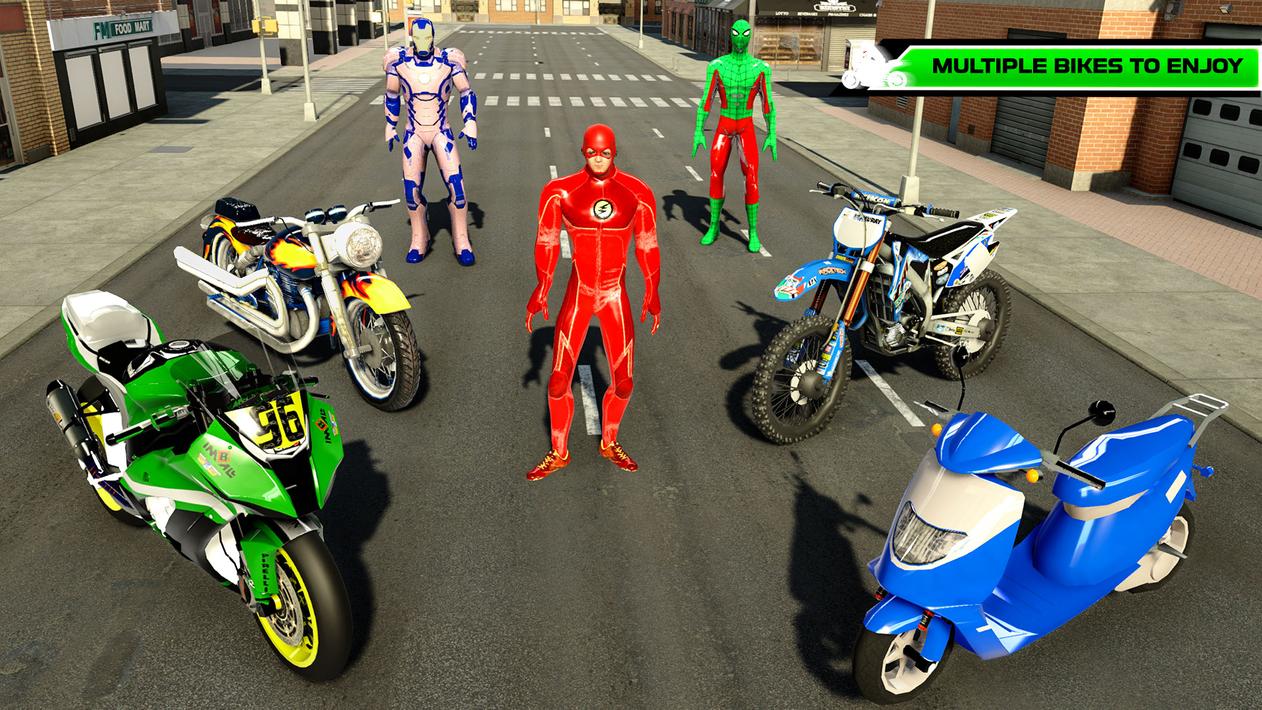 Superhero Bike Taxi: Bike Game