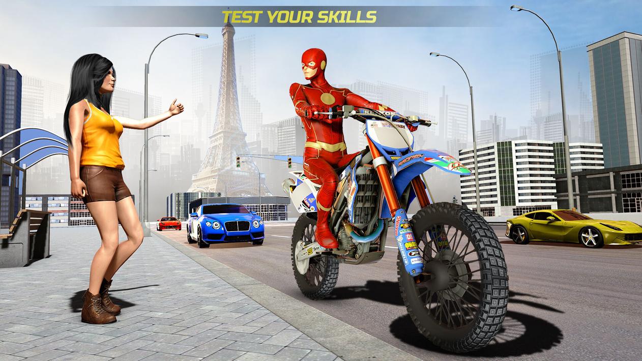 Superhero Bike Taxi: Bike Game