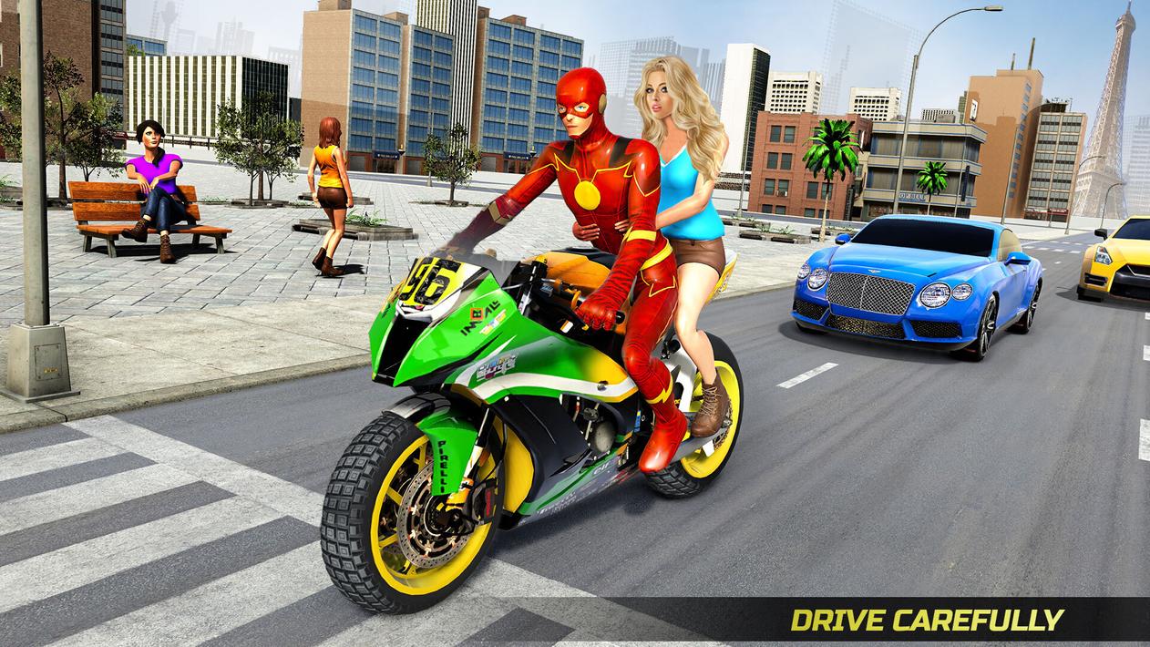 Superhero Bike Taxi: Bike Game