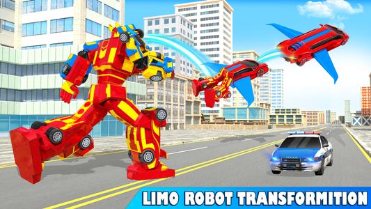 Limo Car Dino Robot Car Game