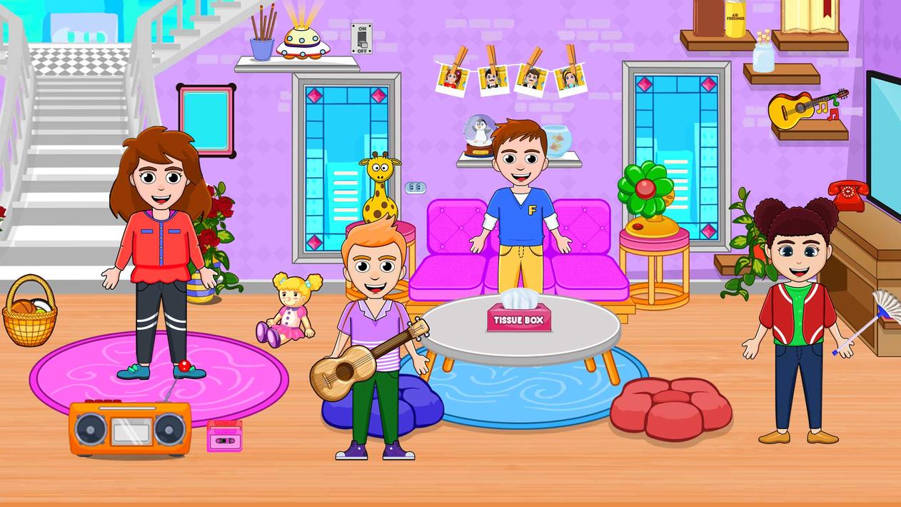 My Family Town Doll House Game