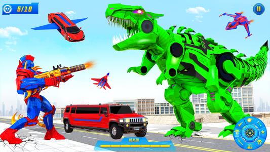 Limo Car Dino Robot Car Game