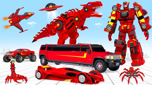 Limo Car Dino Robot Car Game