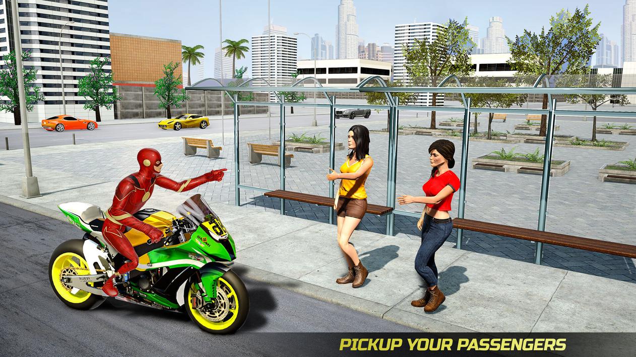 Superhero Bike Taxi: Bike Game