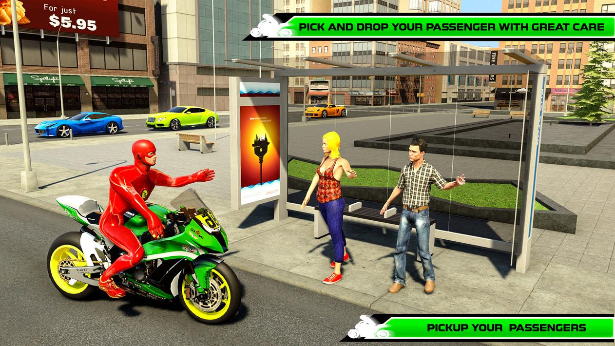 Superhero Bike Taxi: Bike Game