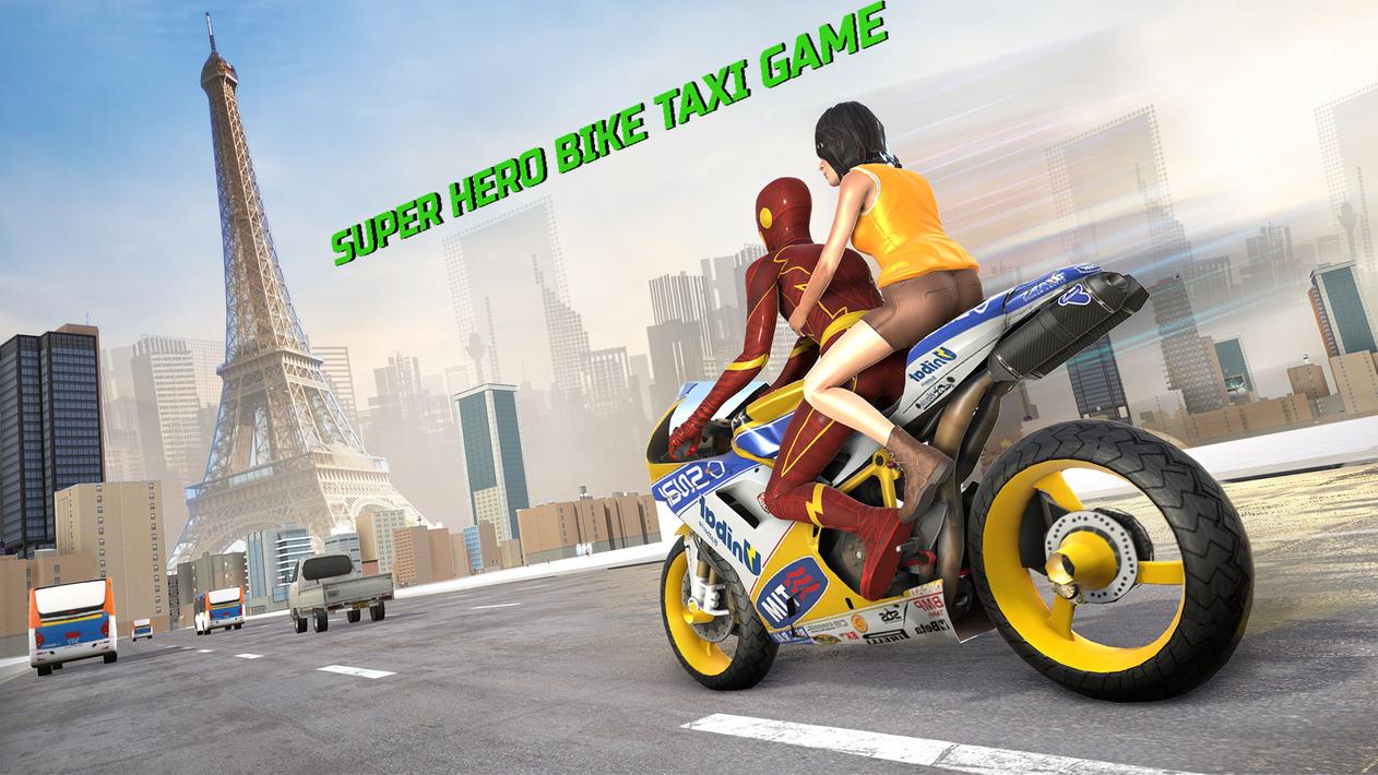 Superhero Bike Taxi: Bike Game