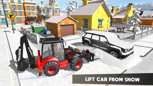 3D tractor Excavator Snow Plow