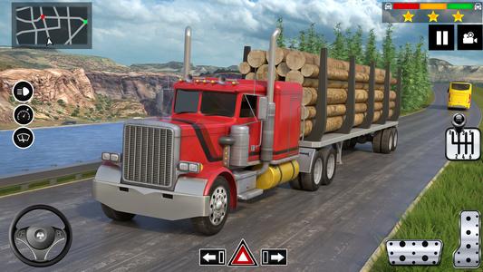 Log Transporter Truck Driving