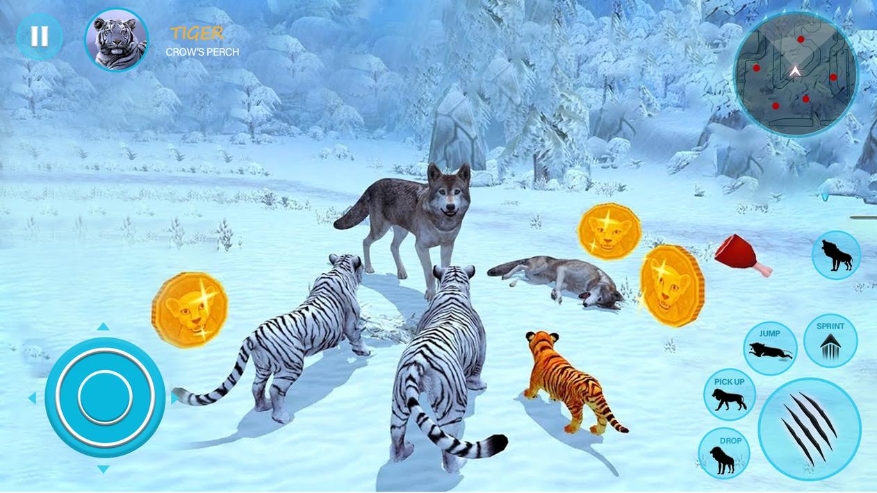 Wild White Tiger Family Sim