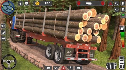 Log Transporter Truck Driving