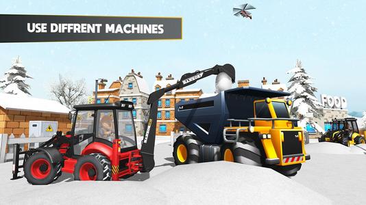 3D tractor Excavator Snow Plow