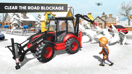 3D tractor Excavator Snow Plow