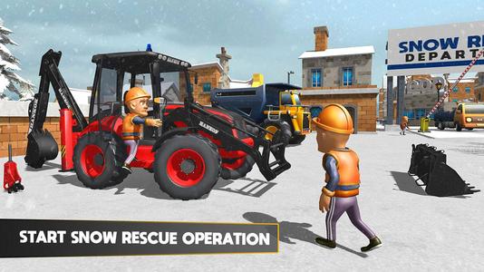 3D tractor Excavator Snow Plow