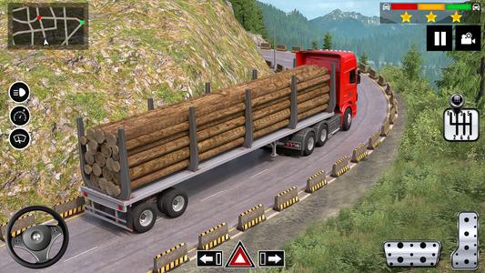 Log Transporter Truck Driving