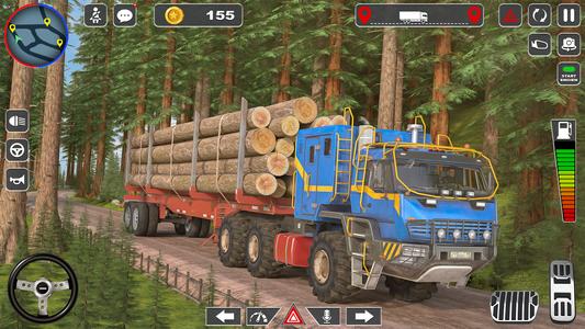 Log Transporter Truck Driving