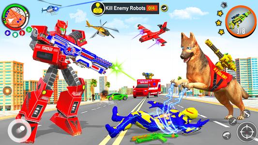 Ambulance Dog Robot Car Game