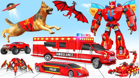 Ambulance Dog Robot Car Game