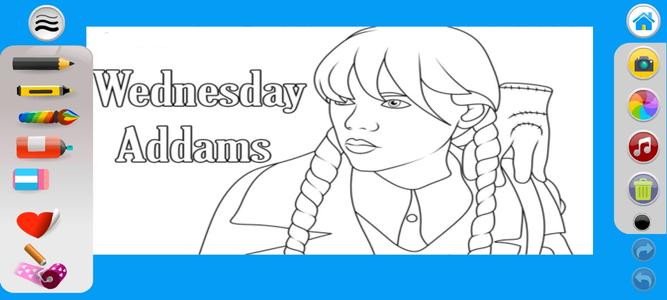 Wednesday Addams coloring game