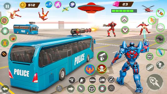 Bus Robot Car War - Robot Game