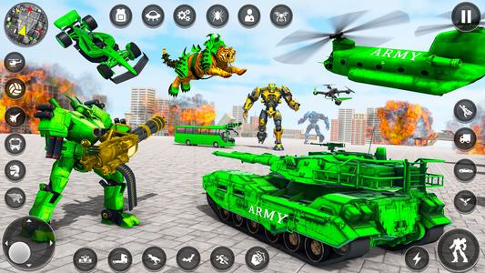 Army Tank Robot 3d Car Games