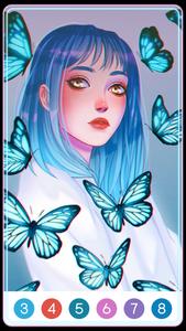 Butterfly Girl Color by Number