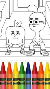 Apple And Onion -Coloring Book