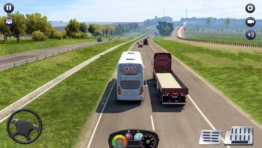 American Passenger Bus Driving