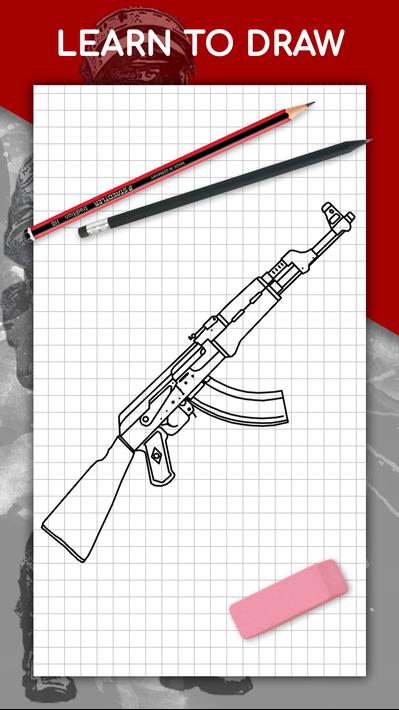 How to draw weapons by steps