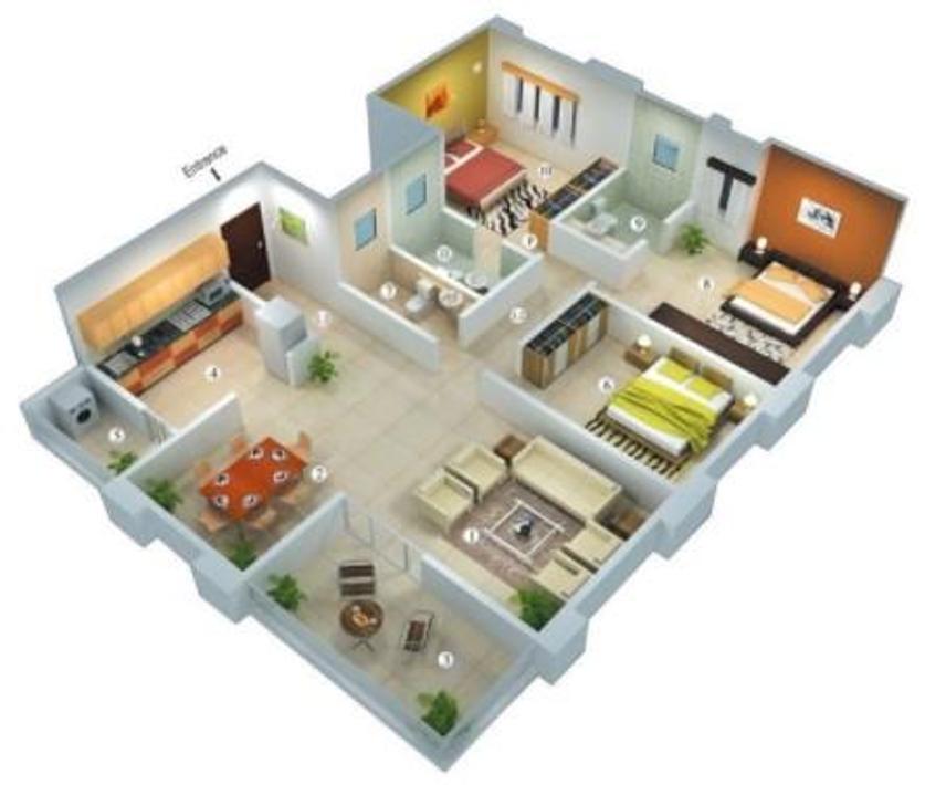 3D house plan designs