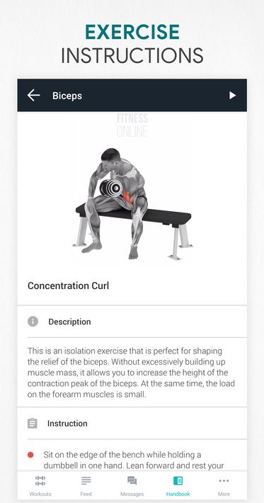 Fitness app: home, gym workout