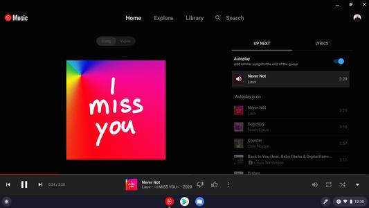 YouTube Music for Chromebook