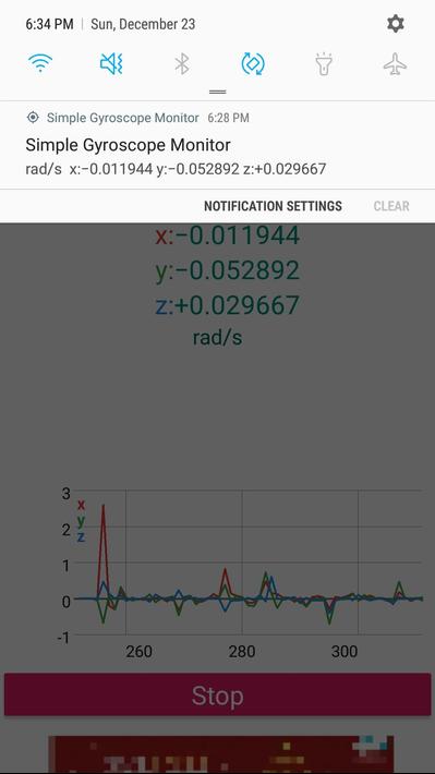 Simple Gyroscope Monitor