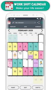 Work Shift Calendar