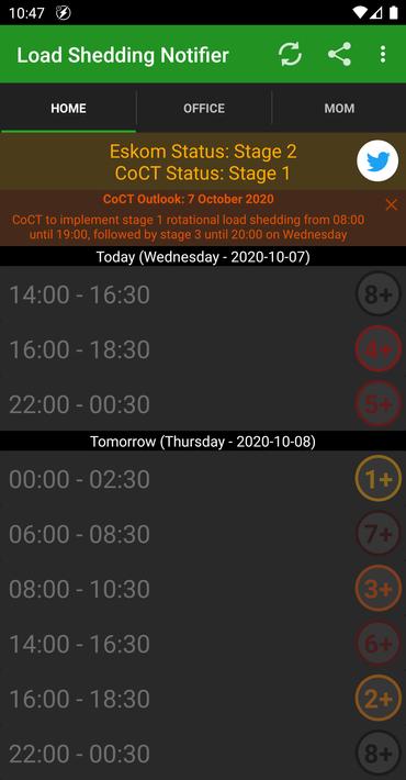 Load Shedding Notifier