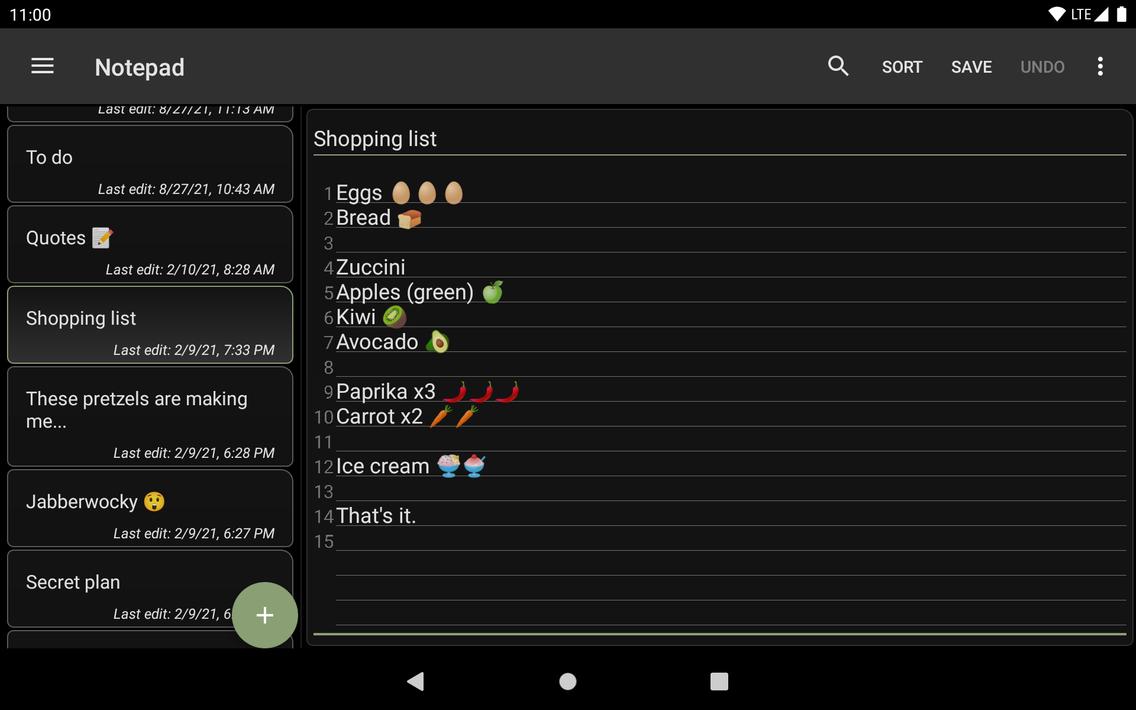 Notepad - simple notes
