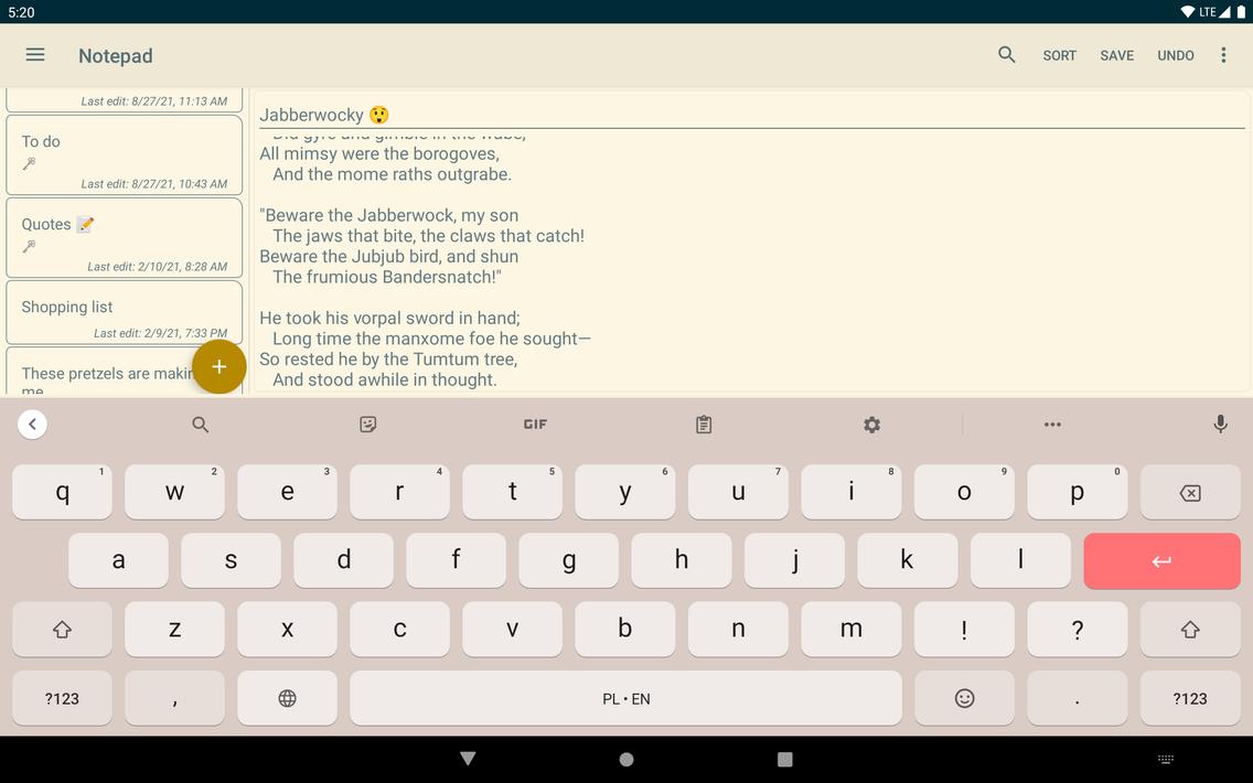 Notepad - simple notes