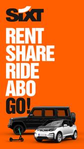 SIXT rent. share. ride. plus.