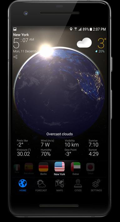 3D EARTH - weather forecast