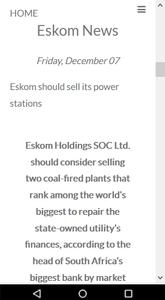 Eskom Load Shedding Updates